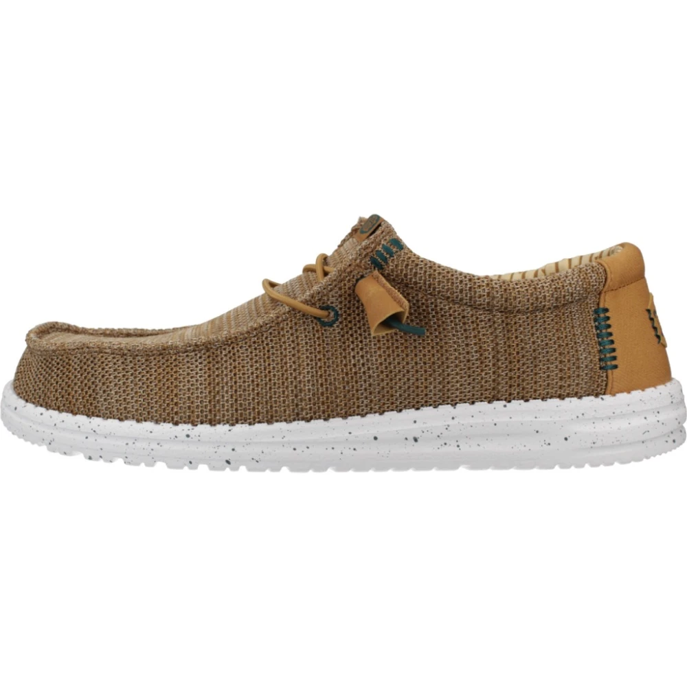Hey Dude Brown Laced Shoes, Male, 9 Uk, Wally Stretch Sox