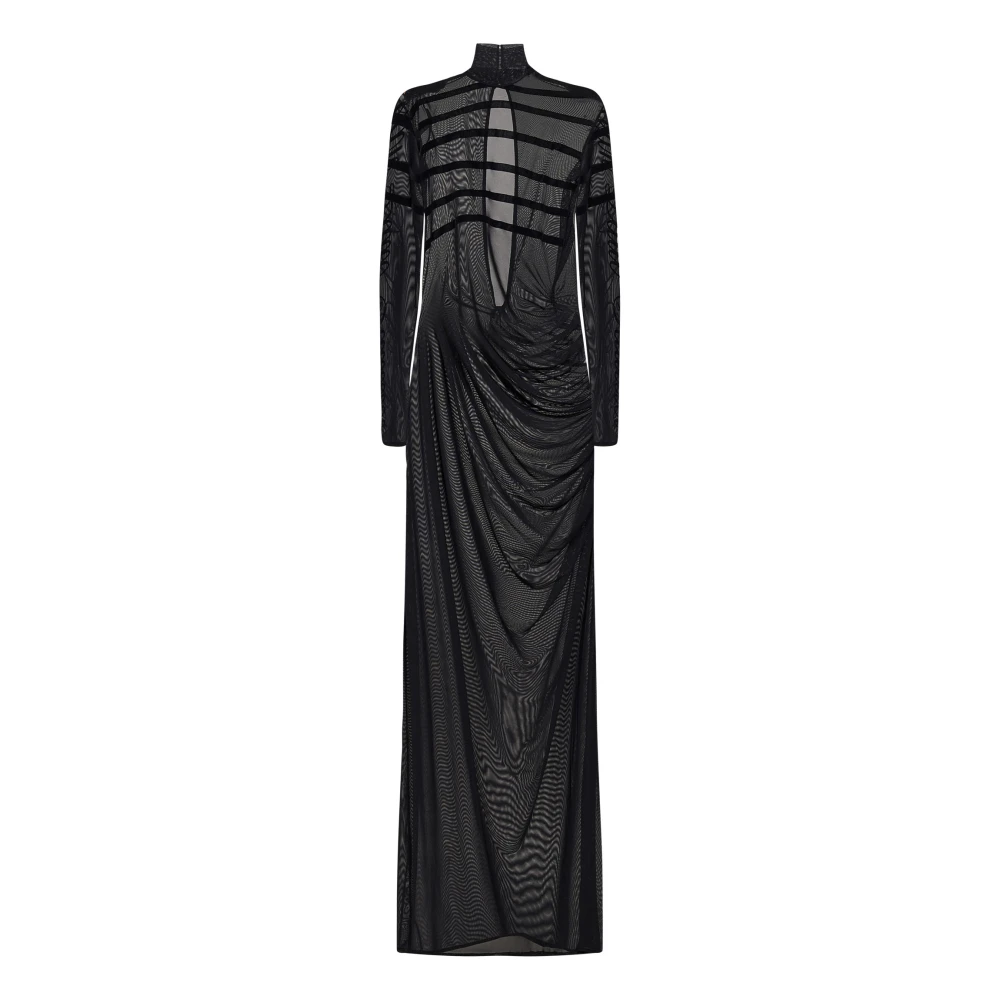 Jean Paul Gaultier Zwarte Jurk met Marinière Details Black Dames