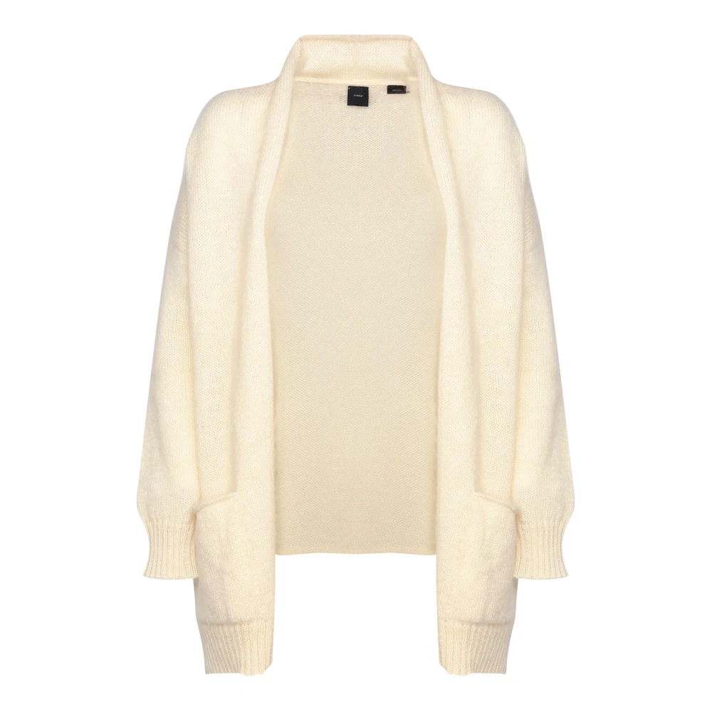 Pinko Roomwitte Wollen Vest met Zakken White Dames