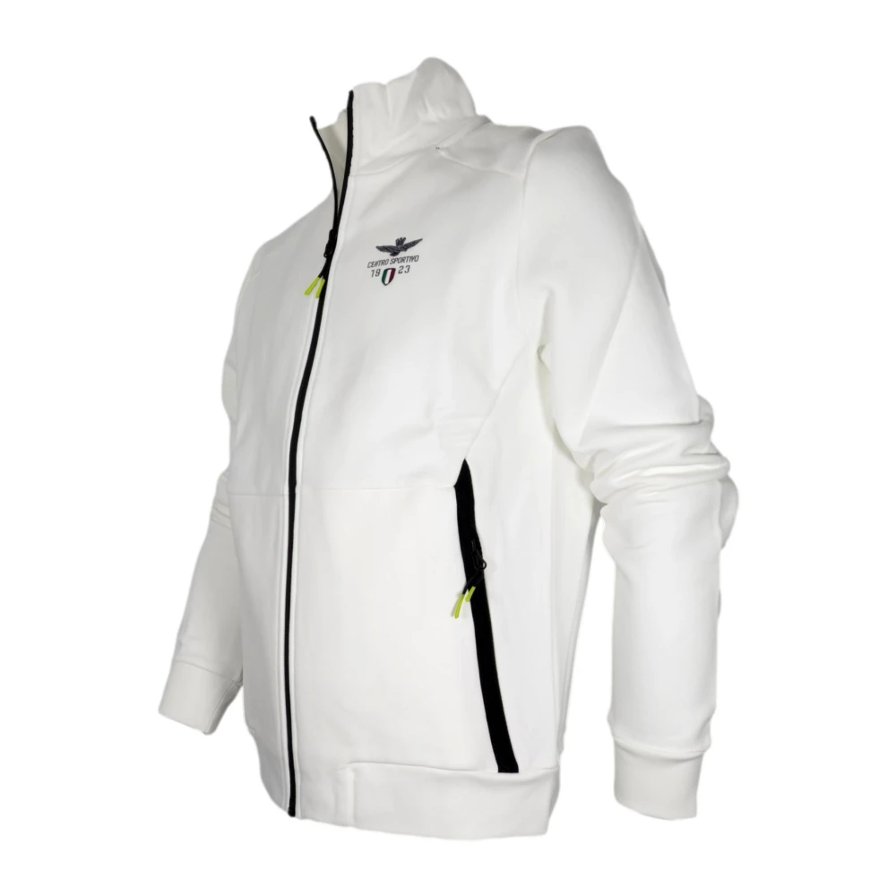 aeronautica militare Sportieve Katoenen Sweatshirt Fe1944 Wit White Heren