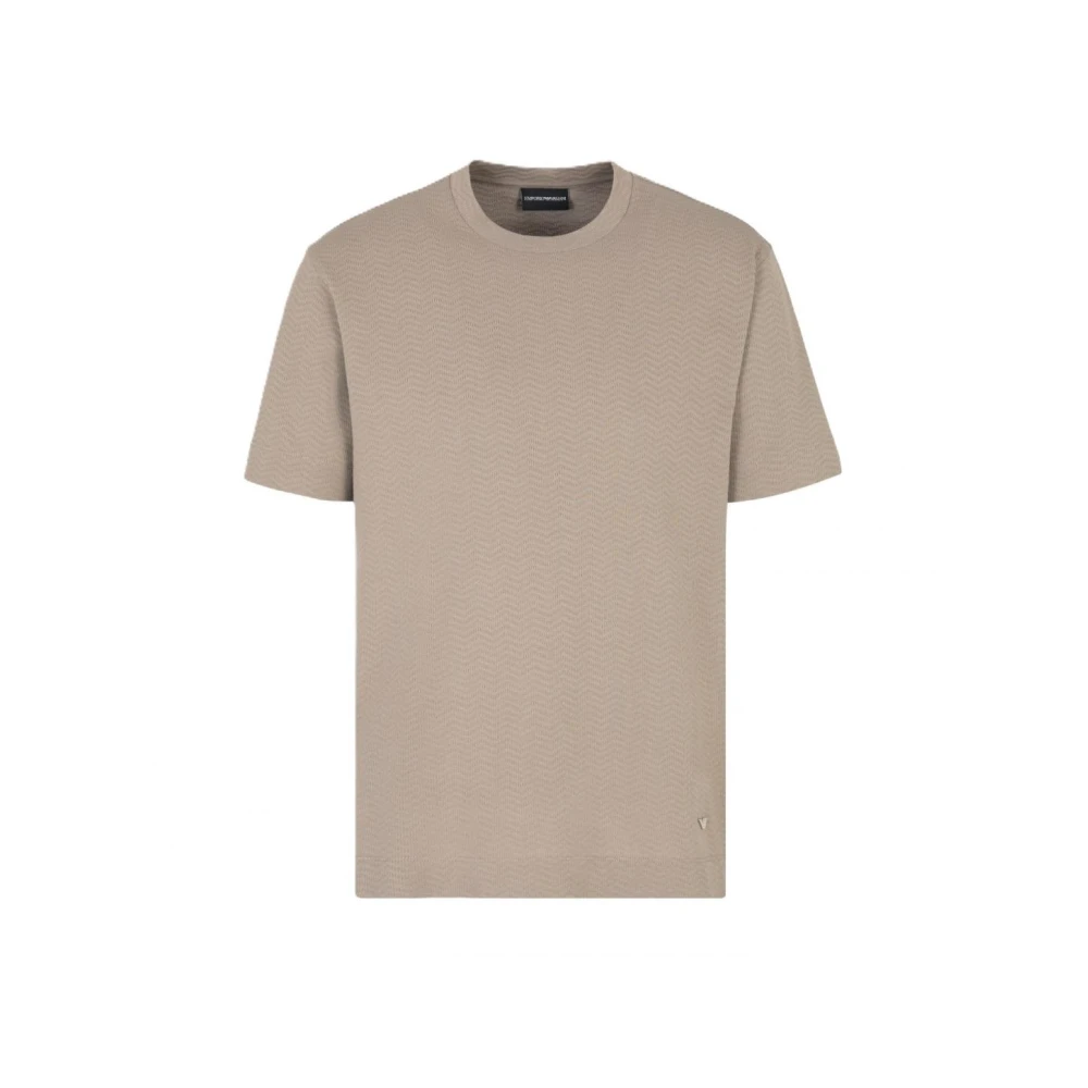 Emporio Armani Casual Katoenen T-shirt Beige Heren