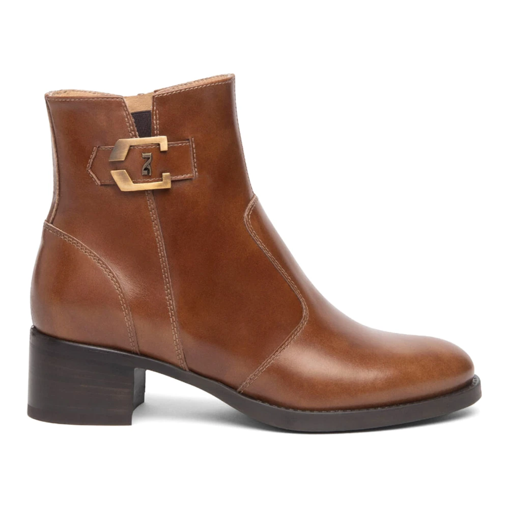 Nerogiardini Women's Brown Heeled Boots, 5 Uk, Leather Ankle Boots