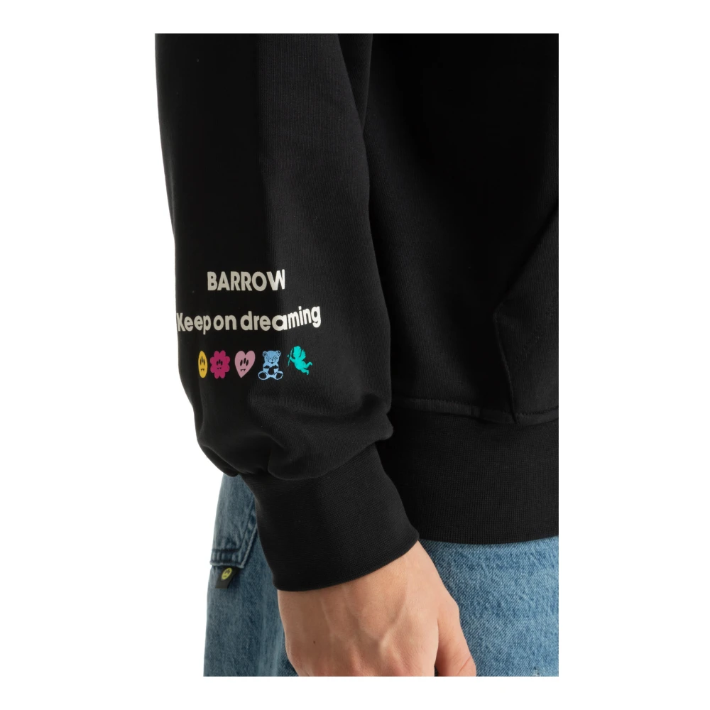 Barrow Gestreept Logo Zak Hoodie Black Heren