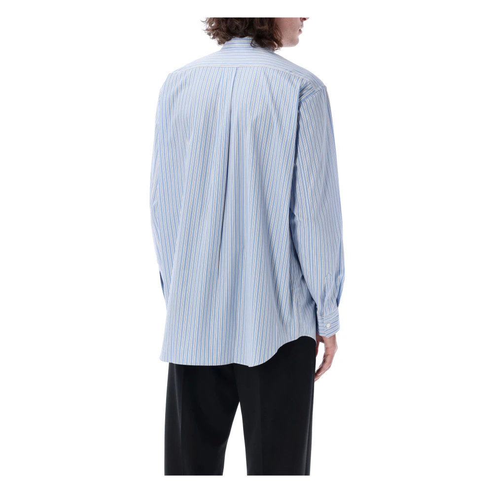 Comme des Garçons Lichtblauw Gestreept Overhemd Blue Heren