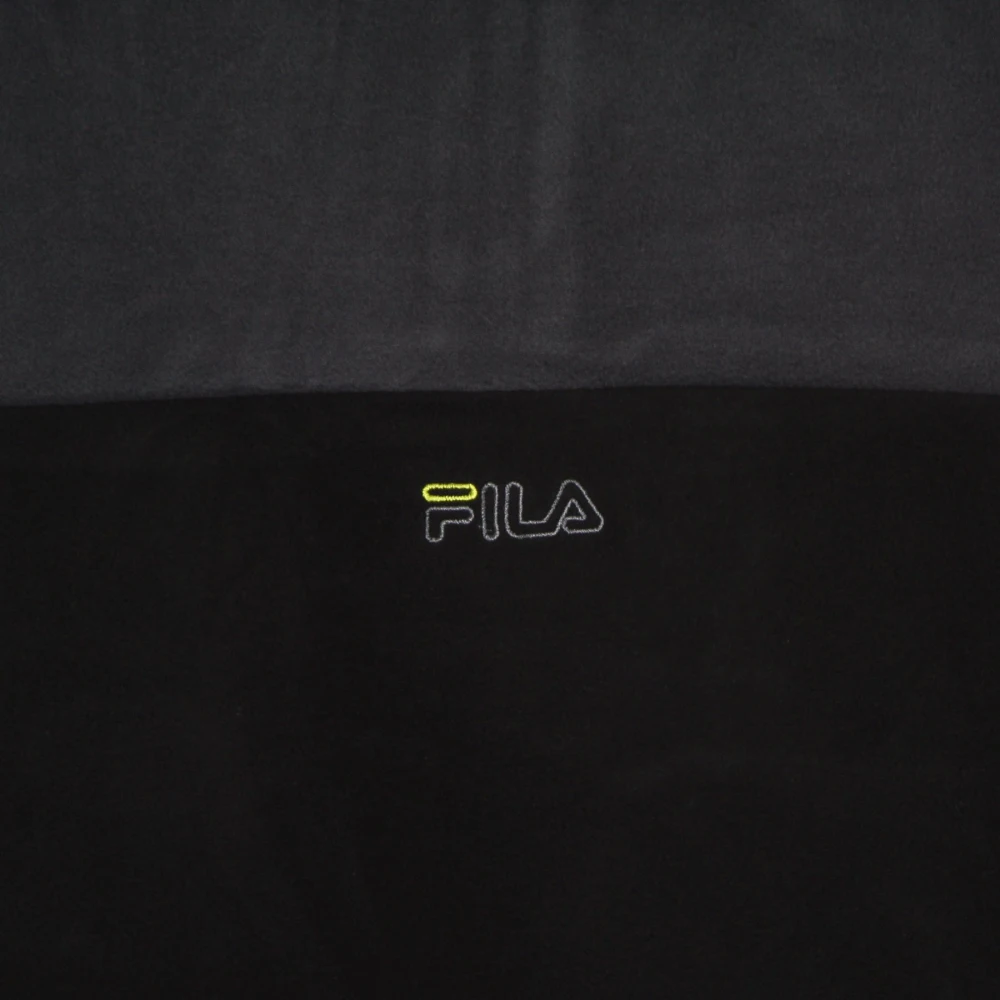 Fila Zwarte Fleece Half Zip Hoodie Multicolor Heren