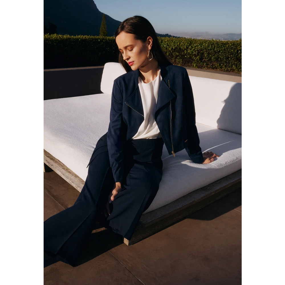 Betty & Co Mouwloze Jumpsuit met Patches Blue Dames