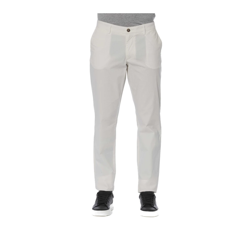 Trussardi Jeans Kleding Broek Knoop- en Ritssluiting White Heren