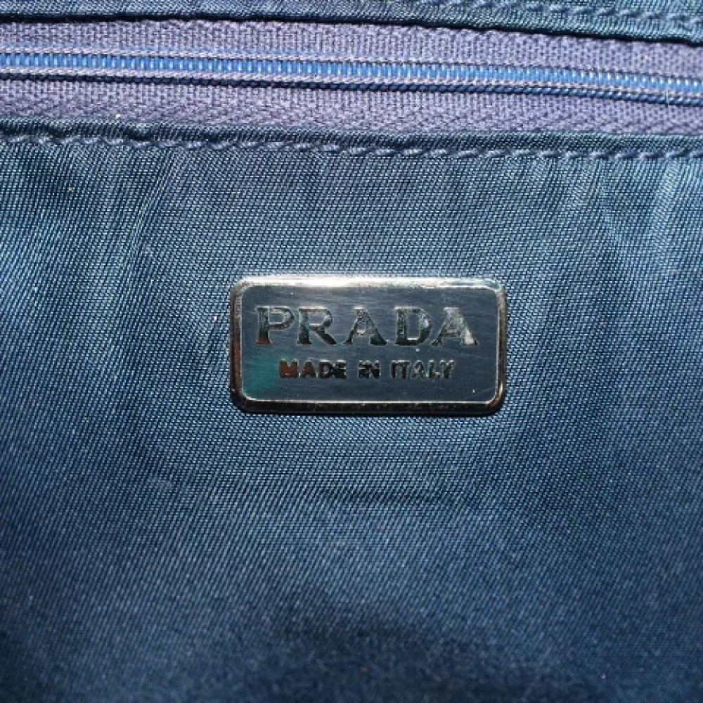 Prada Vintage Pre-owned Nylon clutches Blue Dames