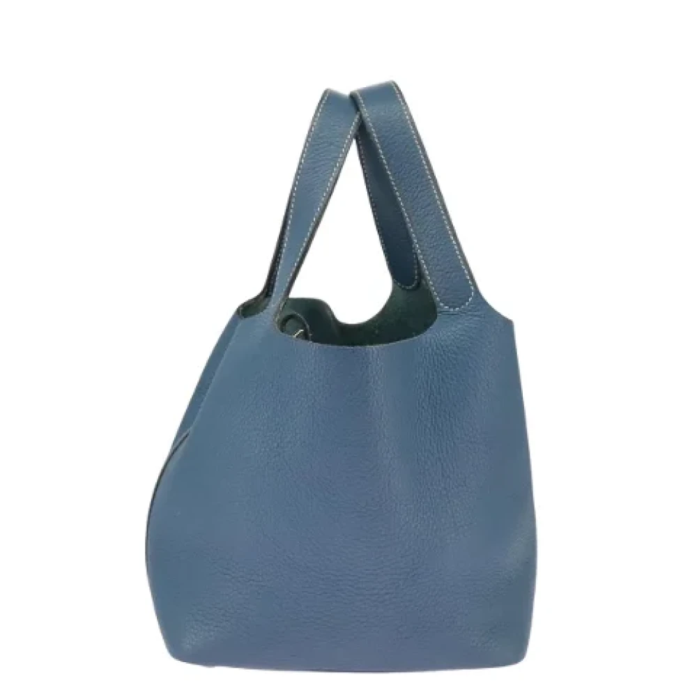 Hermès Vintage Pre-owned Leather handbags Blue Dames