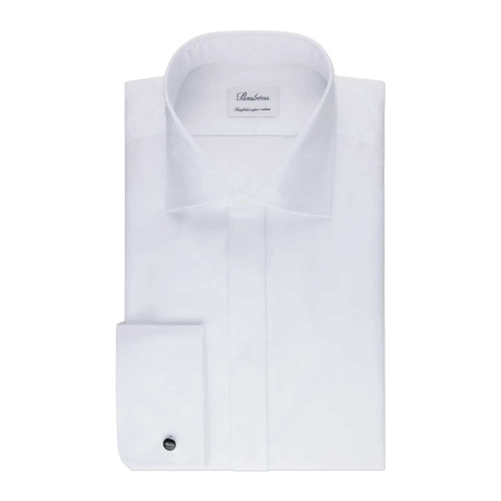 Stenströms Men's White Casual Shirts, 4XL, Tuxedo Shirt Slimline Superior Twill