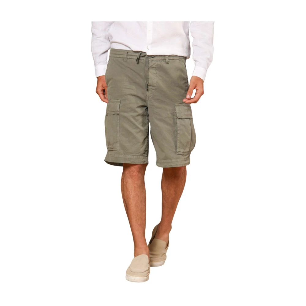 Mason's Mannelijk Groente Korte Broeken Heren, Groen, 3XL, Katoen, Militair Groene Cargo Bermuda Shorts
