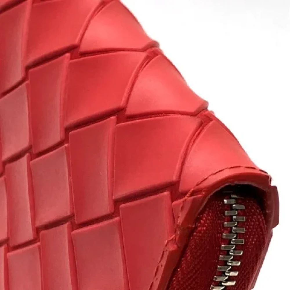 Bottega Veneta Vintage Pre-owned Cotton wallets Red Dames