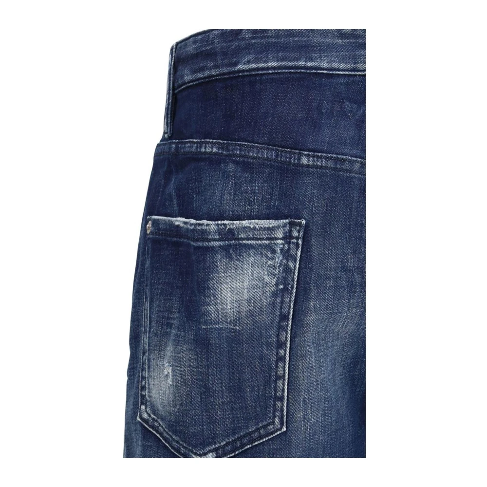 Dsquared2 Vintage Casual Denim Shorts met Zakken Blue Heren