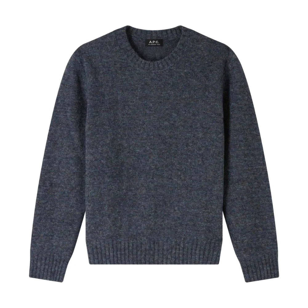 A.p.c. Blauwe Alpaca Blend Ribtrui Blue Heren