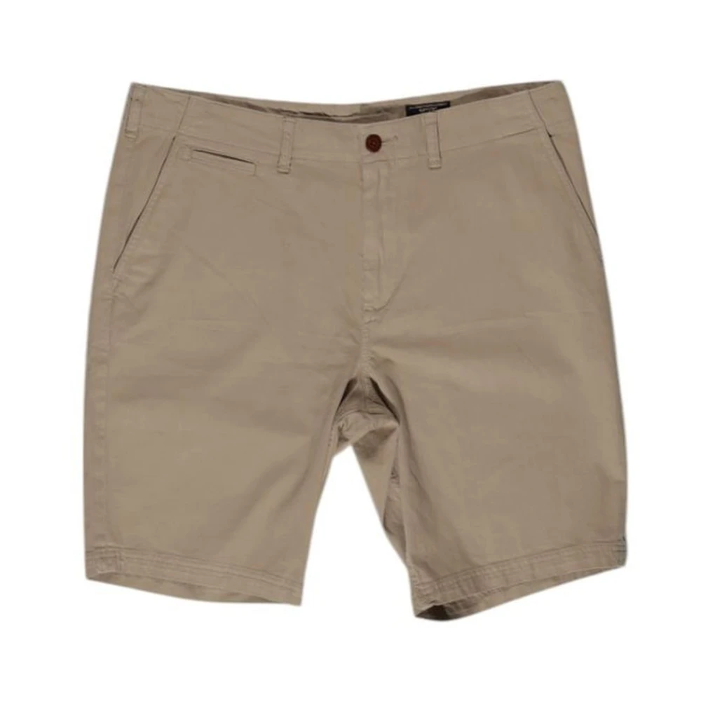 Superdry Beige Bermuda Shorts met Elastaan Beige Heren