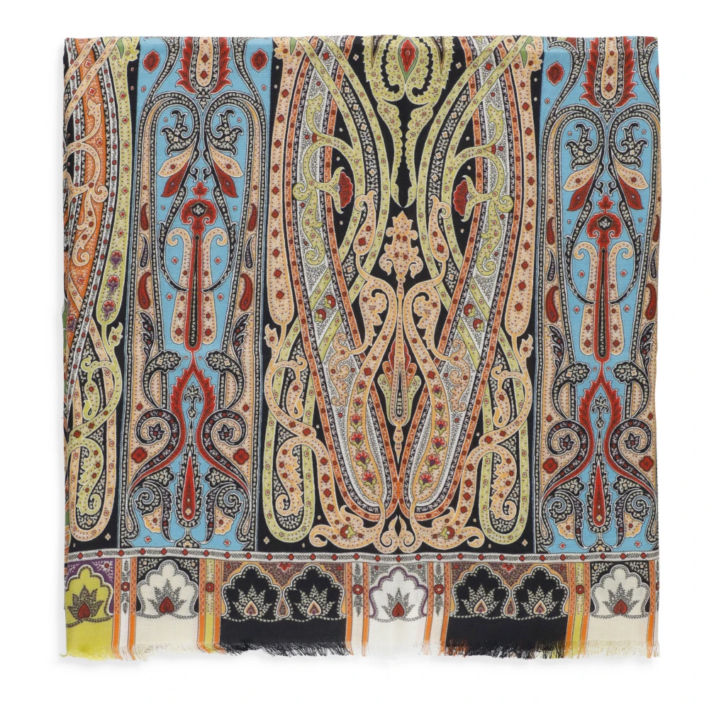 ETRO Multicolor Paisley Print Kasjmier Zijden Sjaal Multicolor Dames