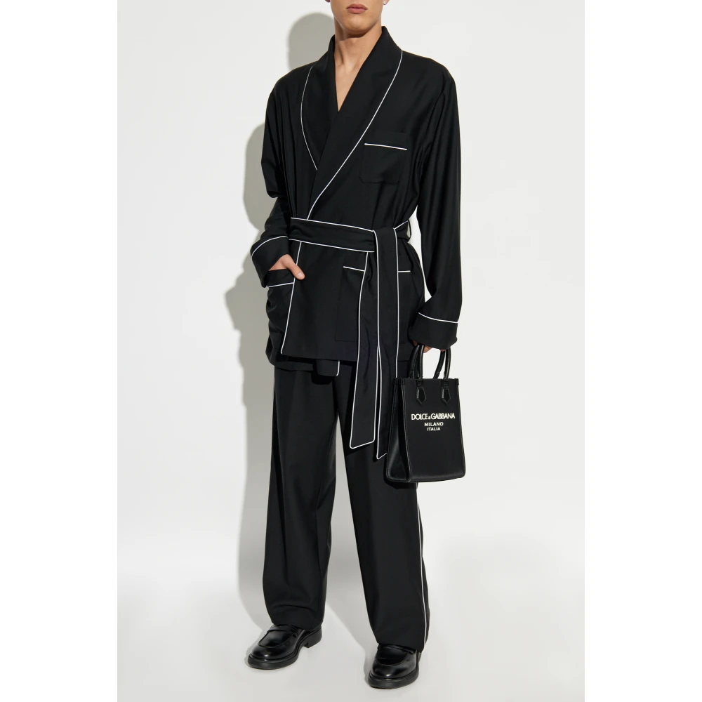 Dolce & Gabbana Wollen badjas Black Heren