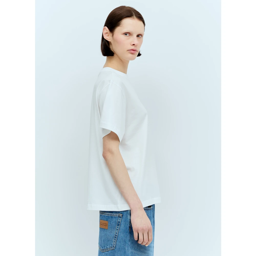 Song for the Mute Logo Print Katoenen T-Shirt White Dames
