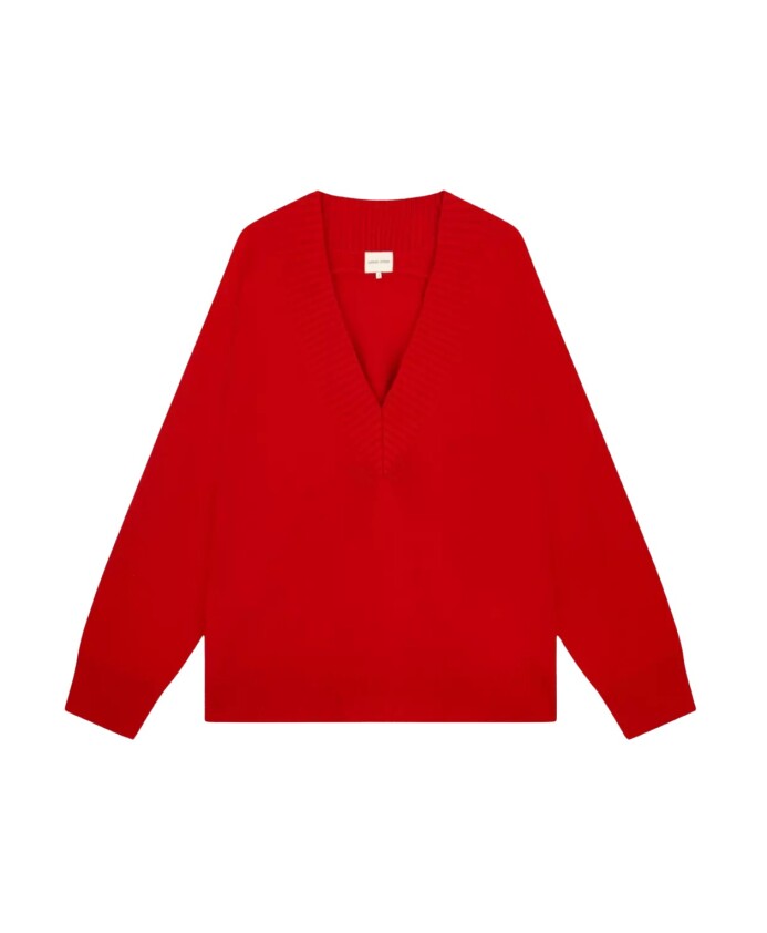 pull-en-cachemire-rouge-a-col-en-v-profond