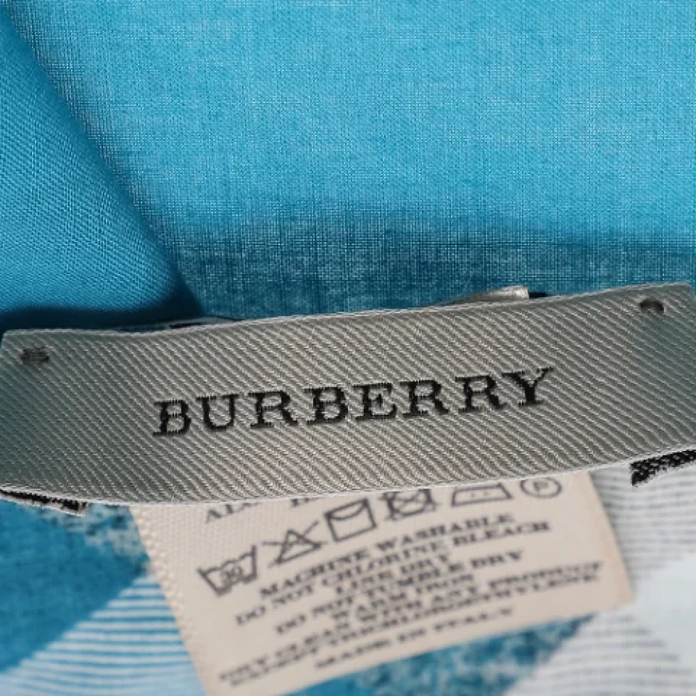 Burberry Vintage Pre-owned Fabric scarves Blue Dames