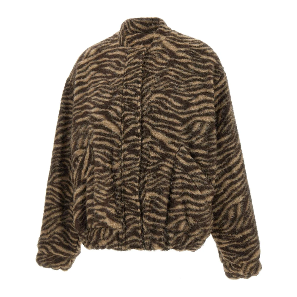 IRO Dierenprint Bomberjack Bruin Brown Dames