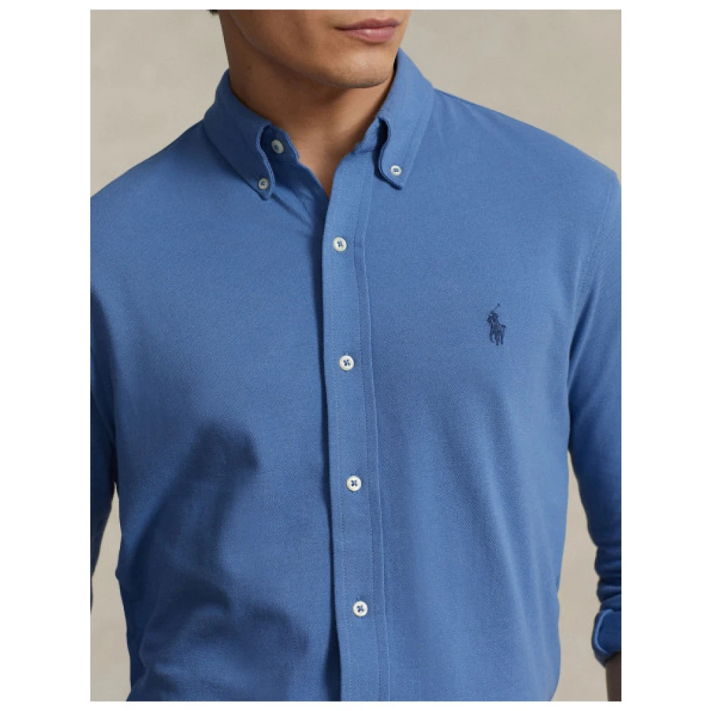Polo Ralph Lauren Klassieke Katoenen Piqué Overhemd Blue Heren