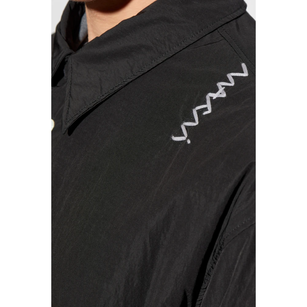 Marni Overhemd met borduursel Black Heren