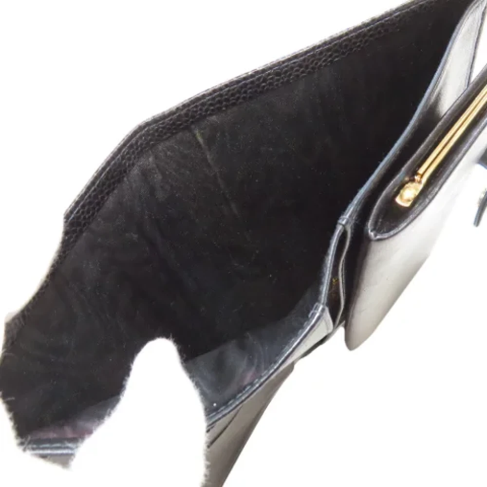 Chanel Vintage Pre-owned Leather wallets Black Dames
