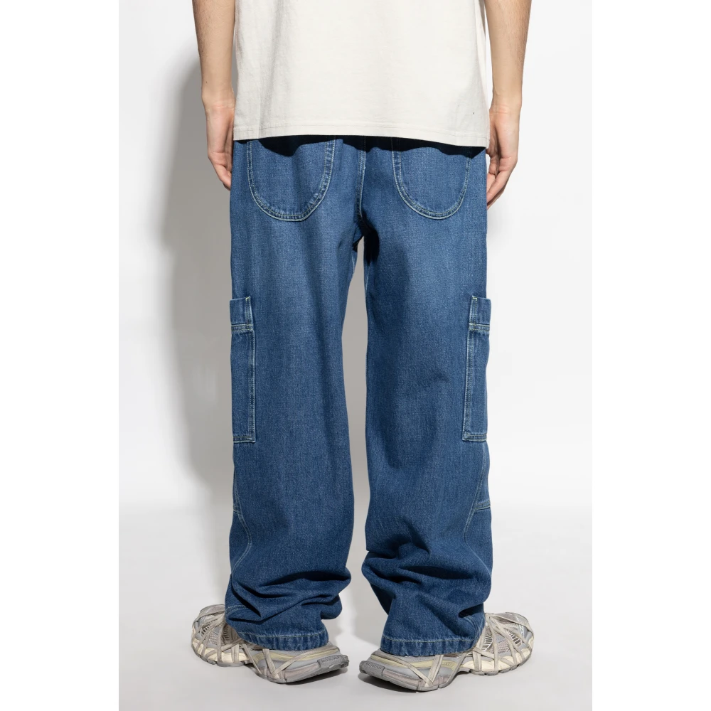 Off White Jeans met zakken Blue Heren