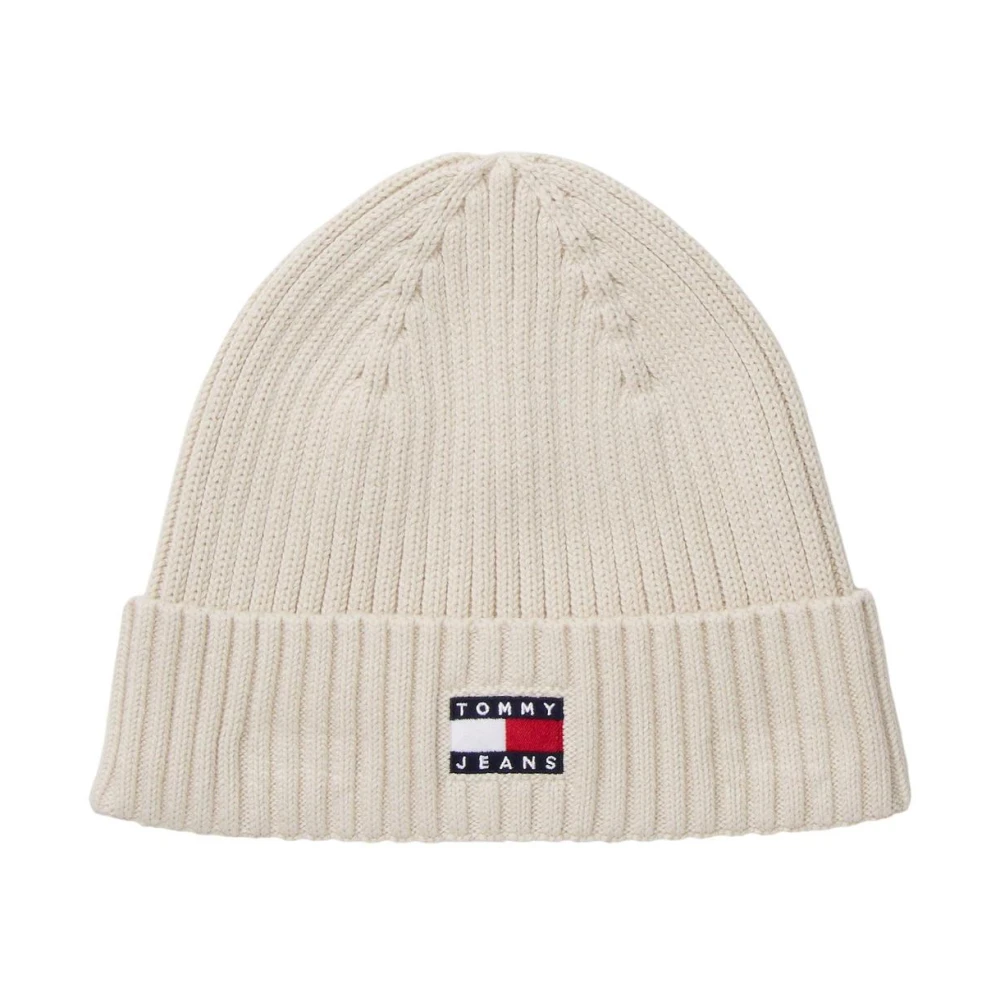 Tommy Hilfiger Unisex Beige Rib-Knit Beanie