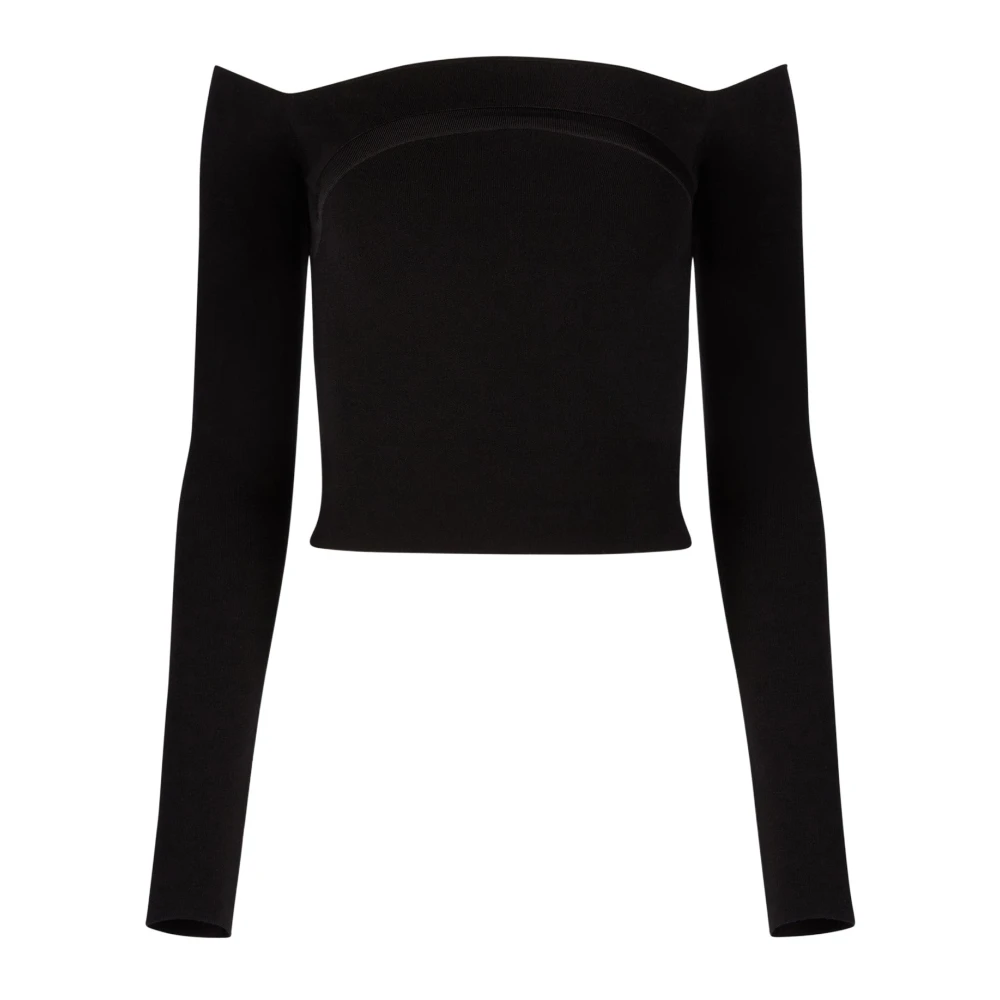 Nina Ricci Zwarte Bardot Neckline Top Black Dames