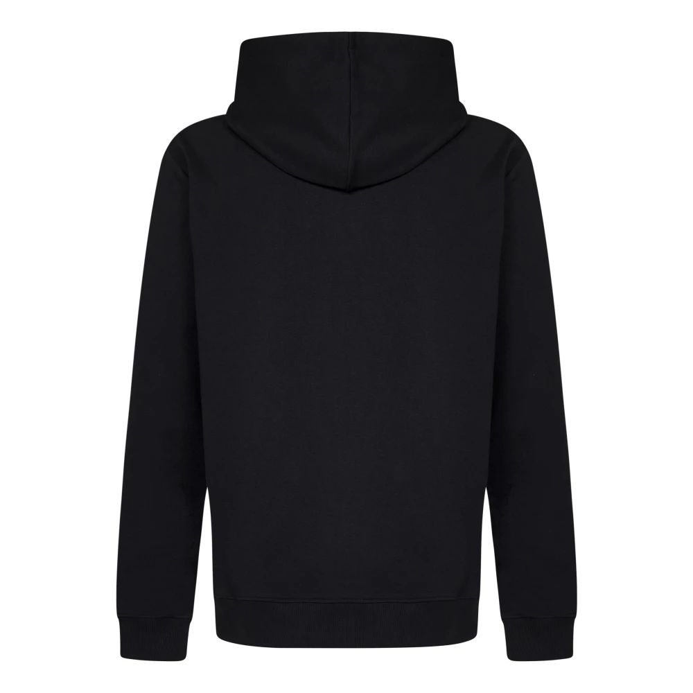 Balmain Zwarte Hoodie met Wit Logo Borduursel Black Heren