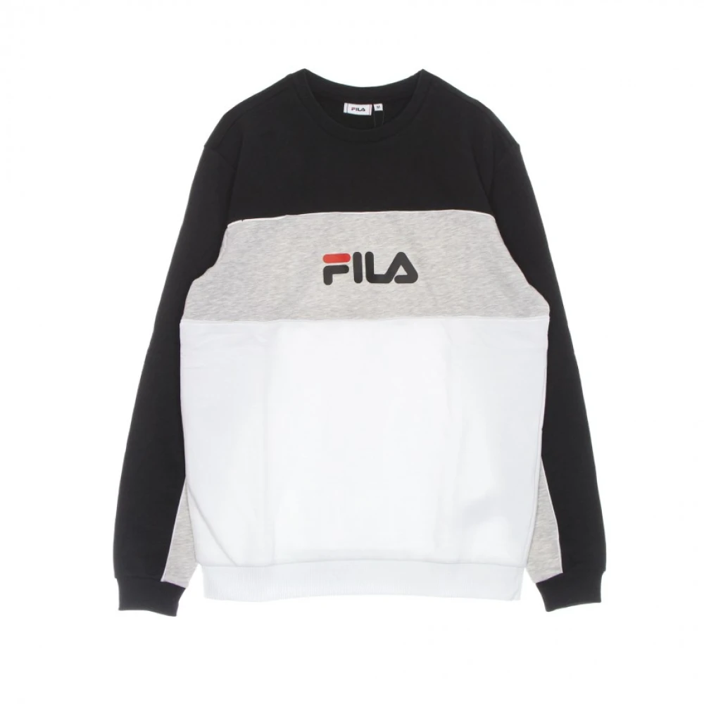 Fila Men's White Sweatshirts, Xs, Lightweight Crewneck Sweatshirt Aqil Blocked Crew Sweat