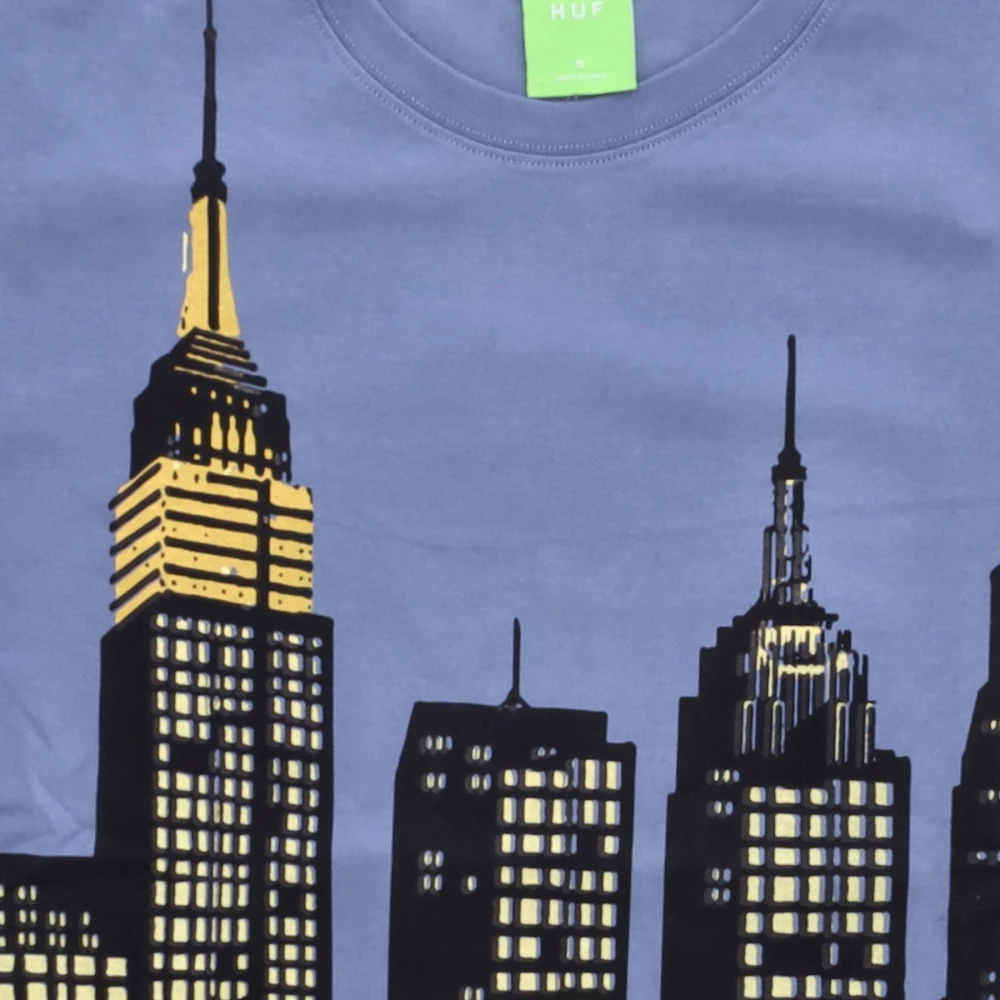 HUF New York Skyline Tee Blauw T-shirt Blue Heren