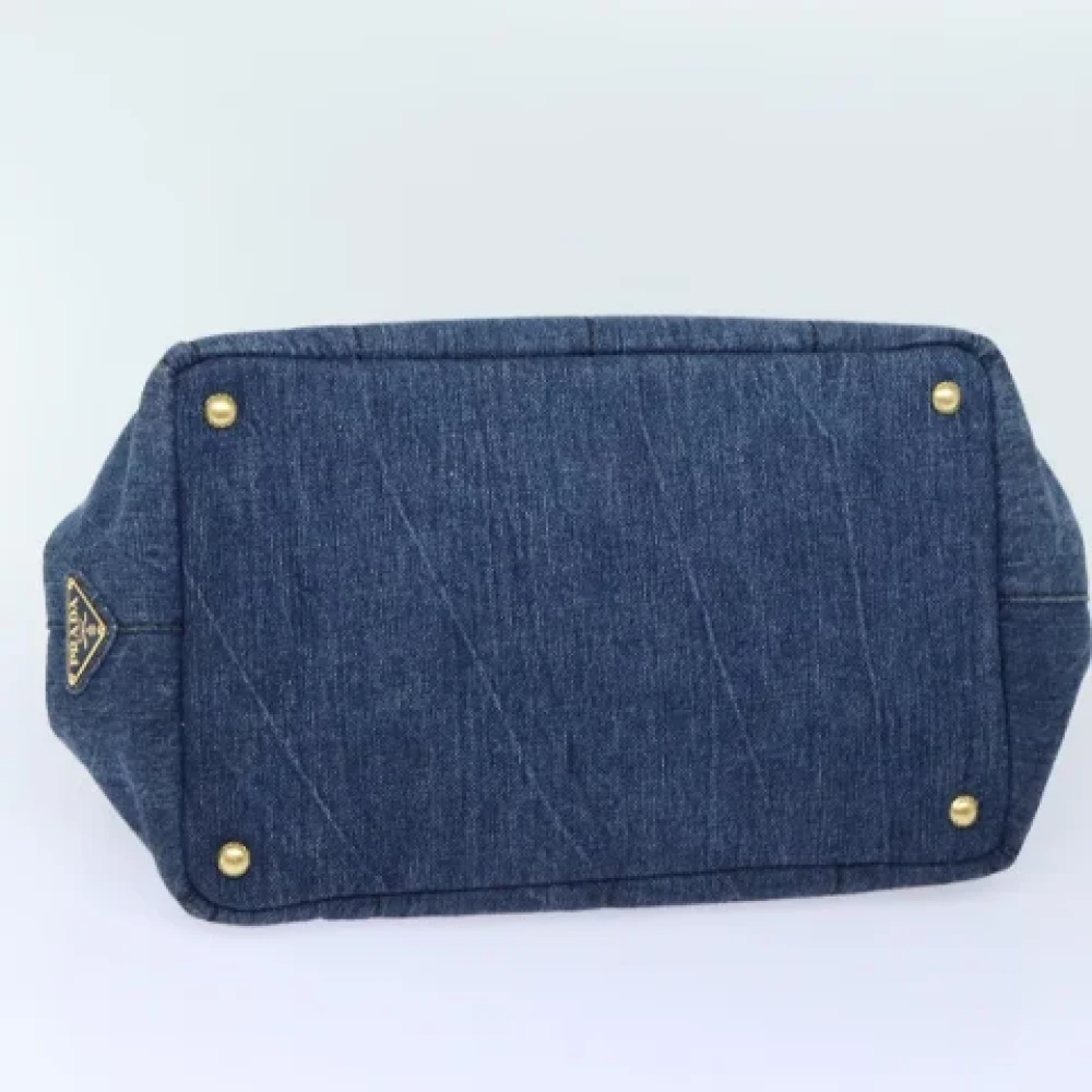 Prada Vintage Pre-owned Canvas handbags Blue Dames