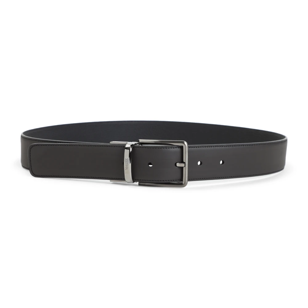 Ermenegildo Zegna Bruine Leren Riem Ss25 Brown Heren