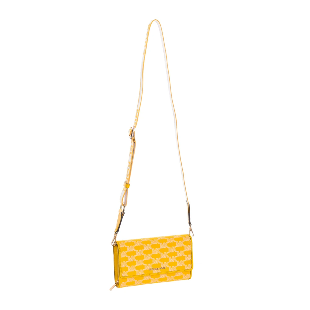 Michael Kors Stijlvolle Schoudertas met Klep Sluiting Yellow Dames