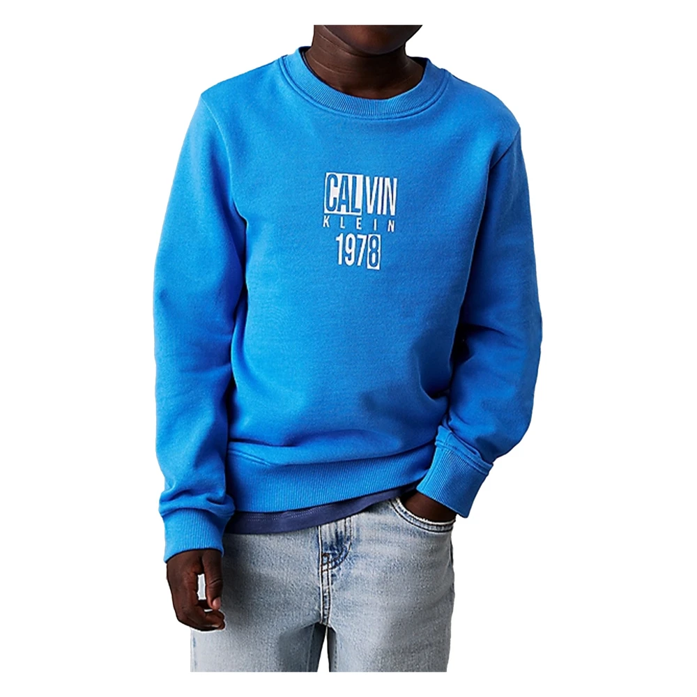 Calvin Klein Jeans Level Graphic Barn Sweatshirt Blue, Pojke