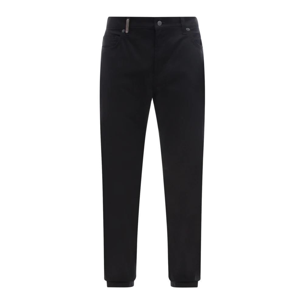 Moschino Zwarte Stretch Katoenen Slim-Fit Broek Aw23 Black Heren