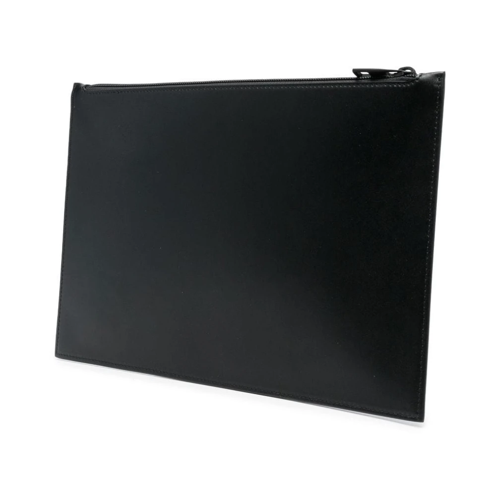 alexander mcqueen Zwarte Leren Clutch met Print Black Heren