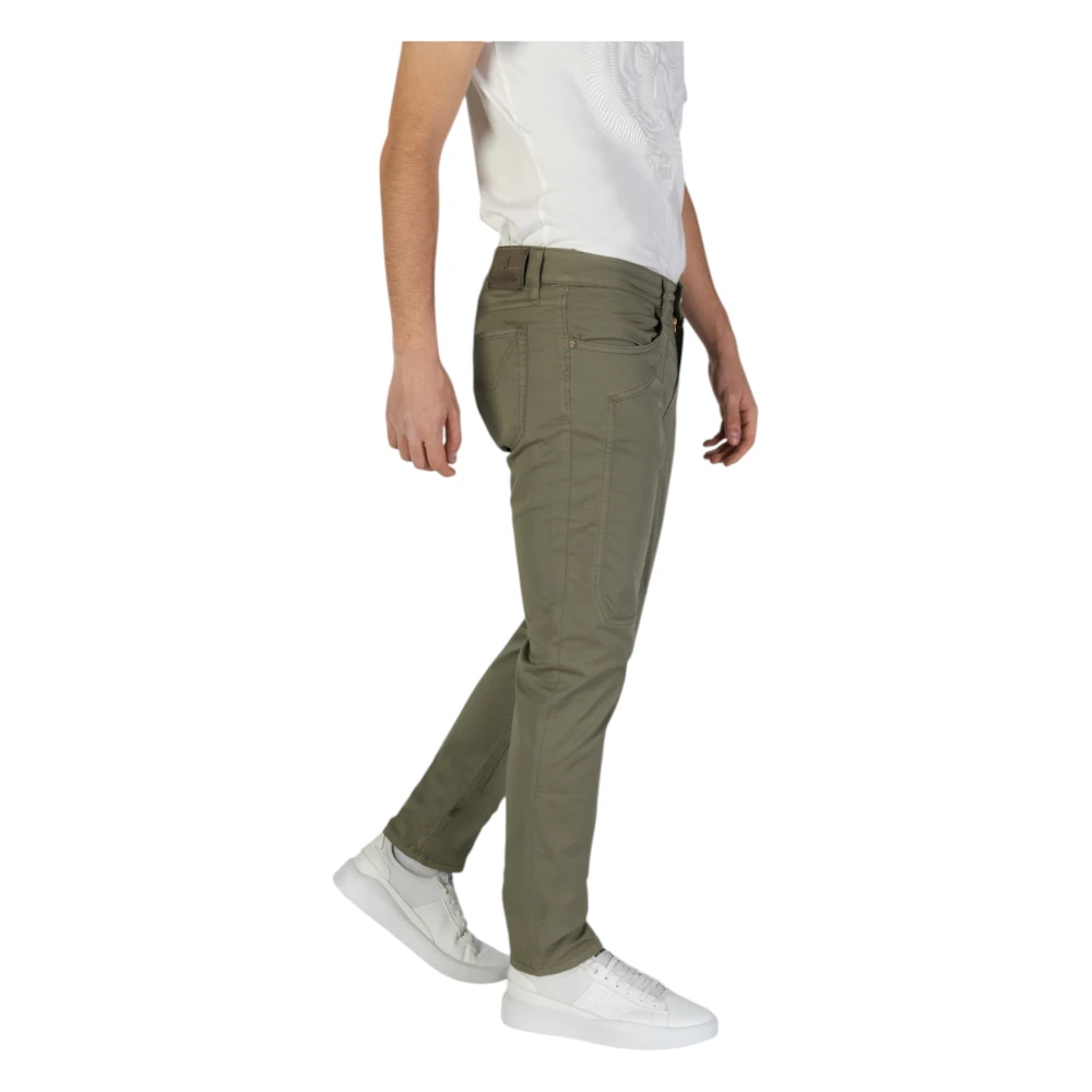Jeckerson Groene katoen-lycra broek met zakken Green Heren