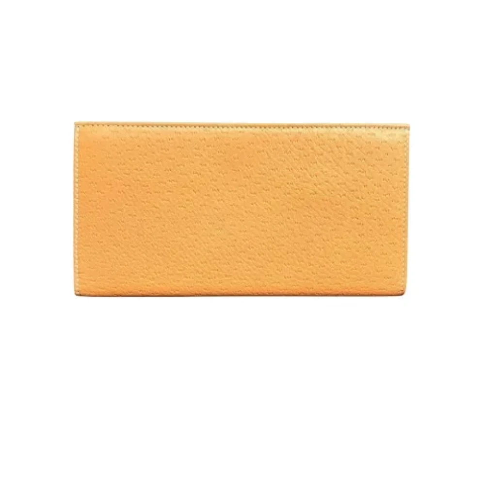 Salvatore Ferragamo Pre-owned Leather wallets Orange Dames