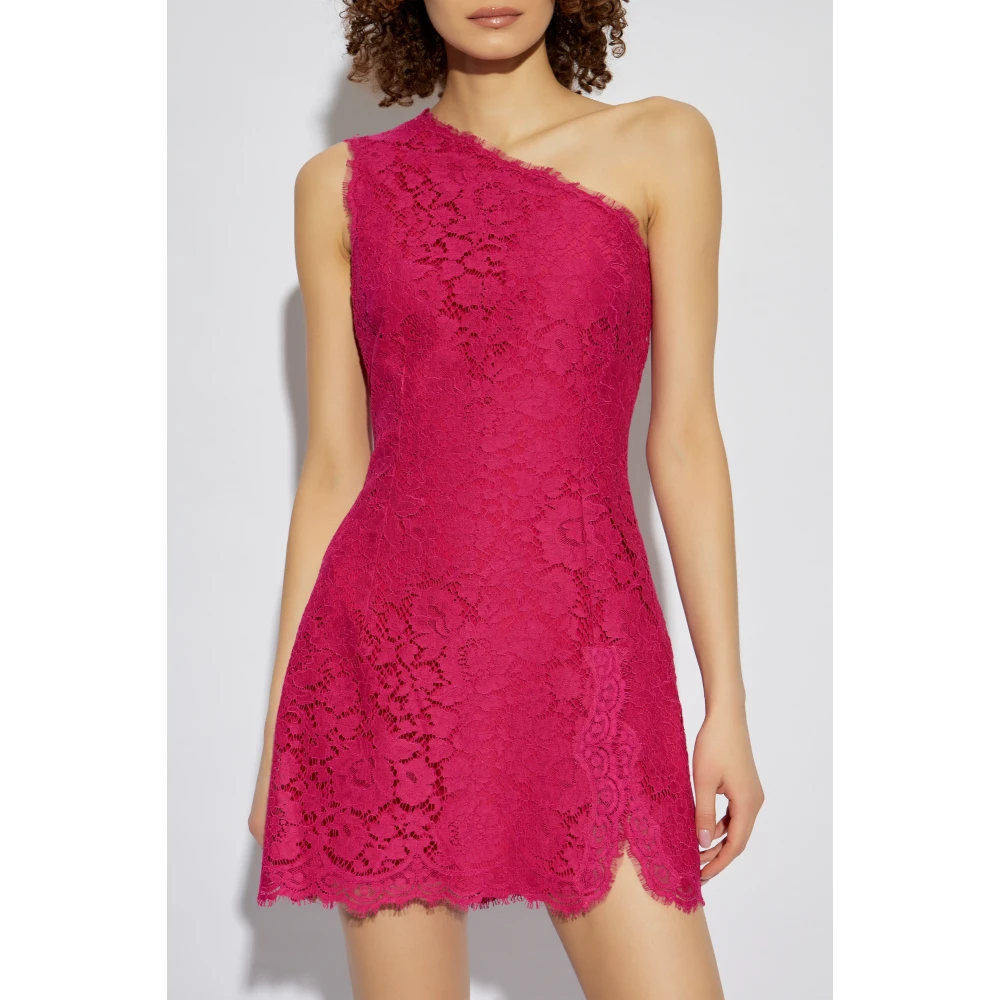 Dolce & Gabbana Kanten jurk met off-shoulder ontwerp Pink Dames