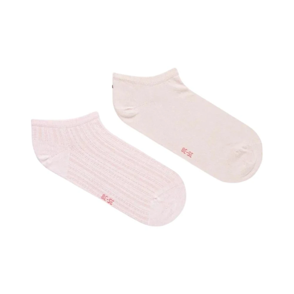 Tommy Hilfiger Women's Pink Ribbed Ankle Socks