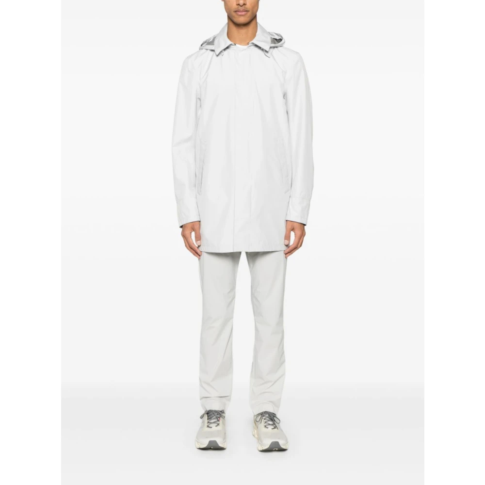 Herno Lichtgrijze Broek met Elastische Tailleband en Trekkoord White Heren