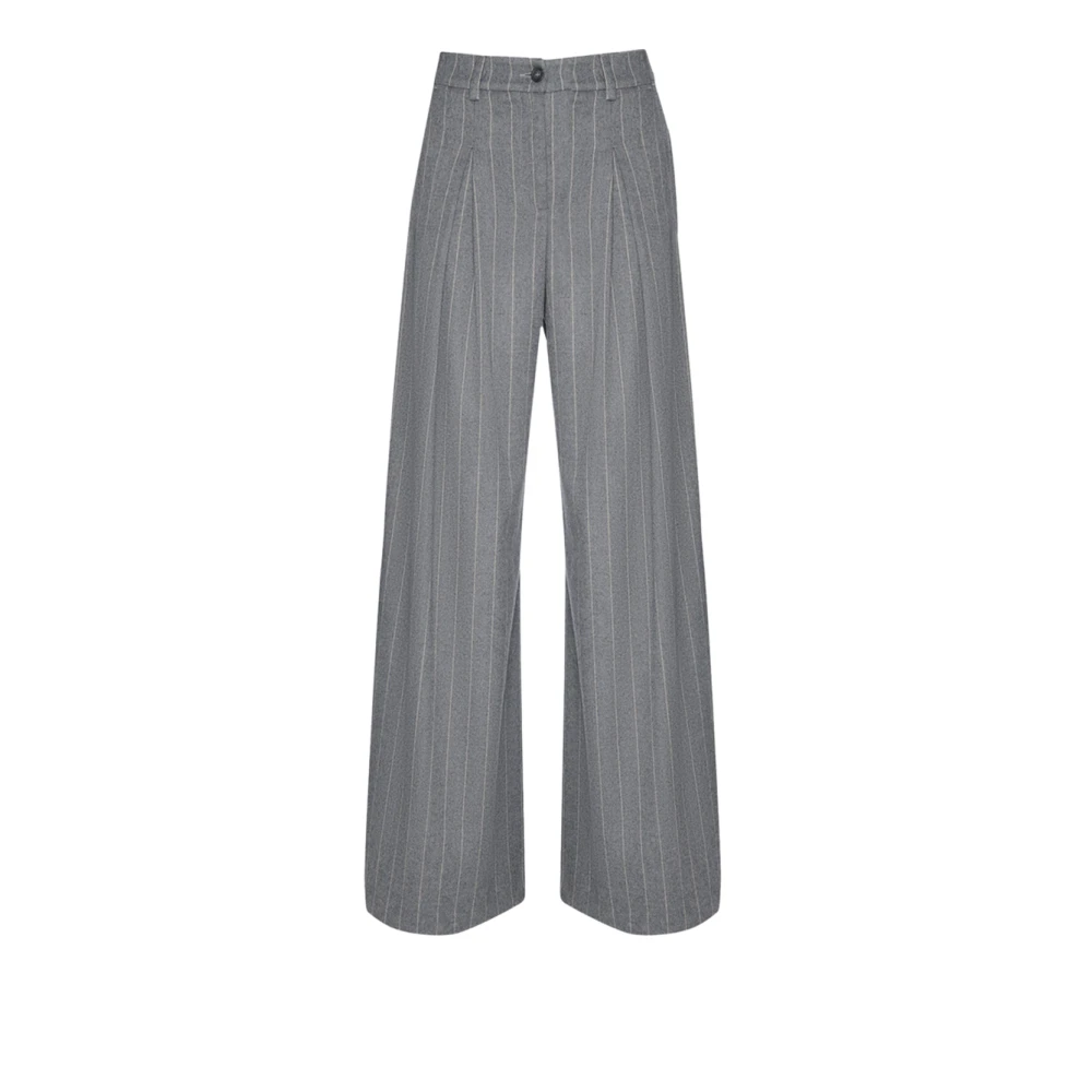 Manila Grace Wijdvallende Broek voor Elegantie Blue Dames