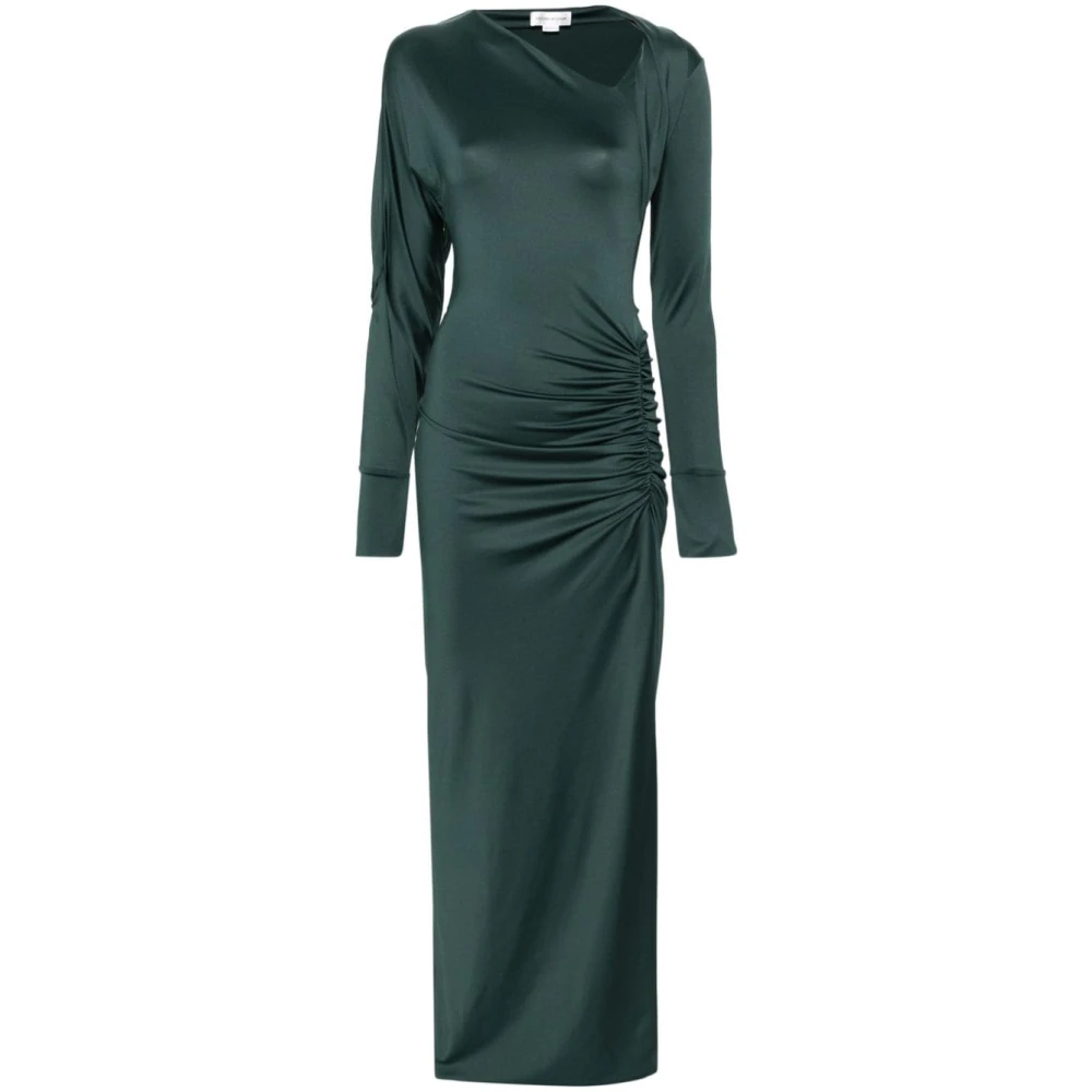 Victoria Beckham Groene Ivy Jurk met Asymmetrische Hals Green Dames