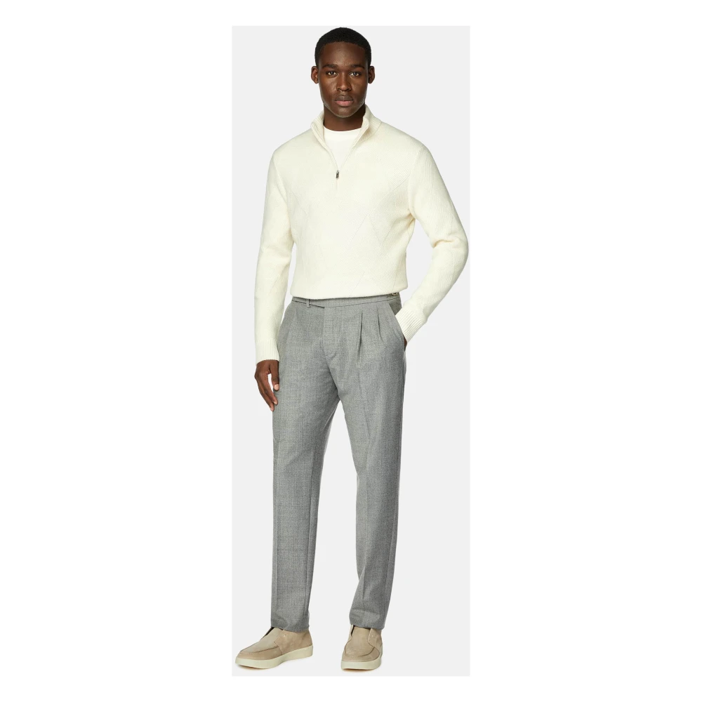 Boggi Milano Broek van stretch flanel Gray Heren
