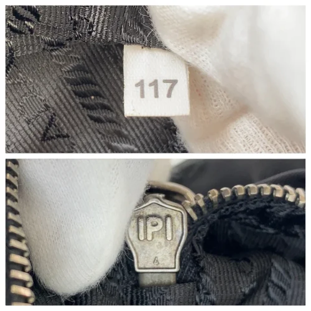 Prada Vintage Pre-owned Canvas handbags Black Heren