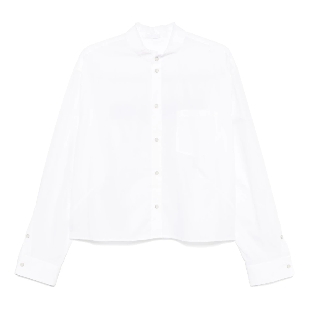 Helmut Lang Witte Crop Apex Overshirt Soft White Heren